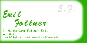 emil follner business card